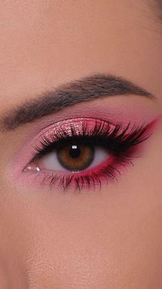 Natural Makeup Looks For Hazel Eyes, Pink Hoco Makeup, Maquillage On Fleek, Pretty Eye Makeup, Pink Eye Makeup, Cute Eye Makeup, Make Up Inspiration