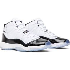 Get Your Hands On This Limited Edition Nike Air Jordan Retro 11 Xi Gs Concord 2018 In Size 4.5y. These Sneakers Are Perfect For Any Occasion, Whether It's Activewear Or Casual Attire. The High-Top Shoe Shaft Style, Lace-Up Closure, And Standard Shoe Width Provide A Comfortable And Secure Fit. The Outsole Is Made Of Rubber, Making It Durable For Long-Lasting Wear. These Sneakers Are Uniquely Designed With A Solid White Color, Black Accents, And The Iconic Jordan Logo. The Air Jordan 11 Model Has A Minimal Cushioning Level And Cone Heel Style, Perfect For Those Who Prefer A Flatter Shoe. Despite The Vintage Look, These Sneakers Were Manufactured In 2018, Making Them A Modern Twist On A Cla Jordan 11 Concord, Air Jordan Retro 11, Jordan Retro 11, High Top Shoe, Jordan Logo, Retro 11, Nike Air Jordan Retro, Air Jordan Retro, Hype Shoes