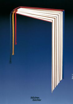 an open book with red, white and blue ribbons hanging from it's sides