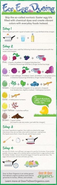 an info poster with instructions on how to use egg dyeing for eggs and other things