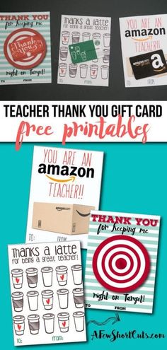 teacher thank you gift card with free printables for amazon prime day and teachers appreciation