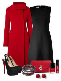 "Untitled #448" by allisonbf ❤ liked on Polyvore featuring Hobbs, Valentino… Looks Chic, Complete Outfits, Work Attire, Look Chic, Black Outfit, Red And Black