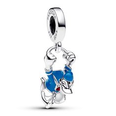 From Pandora, channel a classic character with the Disney Donald Duck Dangle Charm. This sterling silver design depicts Disney's Donald Duck mid-jump with raised arms, closed eyes and an open bill. His nautical shirt and hat feature blue and red enamel details. Famous for his fiery temper, strong opinions and mischievous hijinks, Donald Duck is an iconic character in the Disney universe, making this charm a perfect addition to any fan's collection. Bracelet not included with purchase. Pandora St Pandora Charms Disney, Dumbo The Flying Elephant, Pandora Essence, Charms Pandora, Disney Charms, Pandora Disney, Pandora Jewelry Bracelets, Pandora Rings, Elephant Head