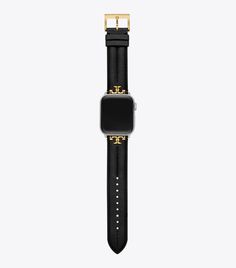 Kira Band for Apple Watch®, Leather: Women's Designer Watches Tory Track Smart Watches | Tory Burch Luxury Modern Watch Band With Leather Strap, Tori Burch Apple Watch Band, Designer Rectangular Leather Strap Watch Bands, Tortoise Shell Apple Watch Band, Luxury Black Leather Apple Watch Band, Tory Burch Watch, Womens Designer Watches, Apple Watch Series, Watch Design