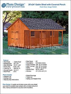 the plans for a small shed are shown in this page, with instructions to build it