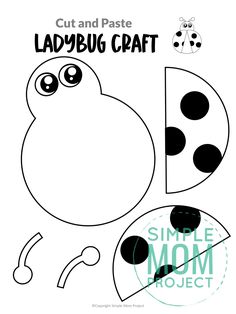 the cut and paste ladybug craft is ready to be used as a project