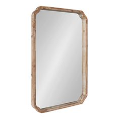 a mirror that is made out of wood and has a wooden frame around the edge