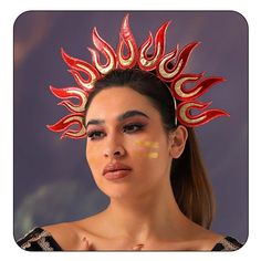 PRICES MAY VARY. Flame headdress made of polyester and plastic,no fading. Fire hair hoop has flame shape design.Product size fit for adults and teens. Flame festival hair accessories can match your flame costume,it will make your more shine. Fire headband is suitable for halloween,rave festival,party prom and special occasions. Flame costume headband also a best gift for friends and families Casdre mainly product:wedding hair accessories,women gloves,wedding corsage and etc...Have a nice shoppin Flame Headpiece, Fire Headdress, Fire Halloween Costume, Fire Headband, Flame Costume, Space Bun Hairstyles, Fire Crown, Phoenix Makeup, Space Bun