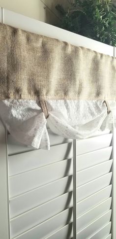 Burlap Eyelet Lace Curtain – Babcia Bits and Bobs Farmhouse Kitchen Valance, Tan Curtains, Farmhouse Valance, Burlap Valance, Curtain Kitchen, Curtains Bathroom, Curtain White, Plain Curtains, Burlap Curtains