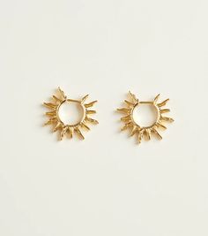 Sun Hoop Earrings | En Route Jewelry Surfergirl Style, En Route Jewelry, Radiant Energy, Jewelry Accessories Ideas, Dope Jewelry, Funky Jewelry, Jewelry Lookbook, Soft Grunge, Jewelry Inspo