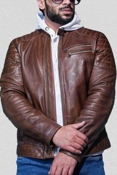 -Handmade men's leather jacket -Brown Biker Leather Jacket -Lambskin leather -Soft Polyester Lining -High quality Stitching -Brand New with Tags -Light weight ideal for all seasons. -All studs are absolutely rust free. -Attractive styling with exterior pockets. -Manufactured with great consideration to produce an excellent product. -All necessary parts of the leather are fully fused -All materials are tested according to European standard -YKK zipper in the front. -Please select your jacket according to the sizing charts attached in gallery -If you confuse the size, just send us a message with your chest size, we will suggest the best size for you to select. You can also find the size chart with the product images. -Return Policy 1.If you are not completely satisfied with your purchase, si Men’s Brown Leather Jacket Outfit, Brown Cafe Racer Leather Jacket For Motorcycling, Classic Brown Leather Jacket For Motorcycling, Masculine Fitted Brown Leather Jacket, Brown Leather Outerwear For Motorcycling, Brown Leather Jacket Men, Leather Jacket Men Style, Mens Fashion Wear, Men's Leather Jacket