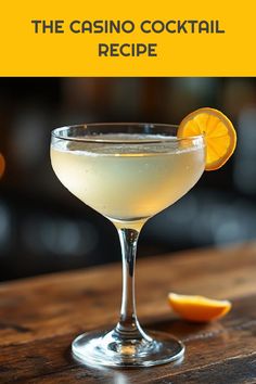 This pin features The Casino Cocktail, an easy gin cocktail recipe perfect for casual gatherings. It's a refreshing twist on the classic Whiskey Sour, making it an ideal choice for cocktail lovers.