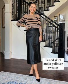 Merrick White / Style Educator | How to half tuck (or French tuck) your shirt so it looks purposeful! 🙏🏼 So many of you have told me you’ve tried a half tuck and a grandma... | Instagram Silky Skirt Outfit, Brown Belt Outfit, Fall Work Outfits, Puffer Vest Outfit, Loft Outfits, Anne Taylor Loft, Fall Workwear