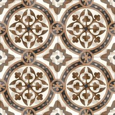 an artistic tile design with brown and white colors