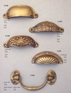 brass door handles and pulls are shown in this brochure