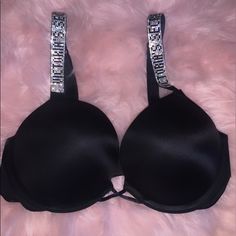 Victoria Secret Rhinestone Bra Outfit, Victoria Secret Black Bra, Victoria's Secret Black Party Bra, Victoria's Secret Bra With Built-in Bra, Victors Secret Bras, Bling Bra, Vs Bras, Harley Quinn Costume, Cute Bras