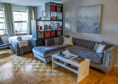 the living room is clean and ready for us to use in its new owner's home