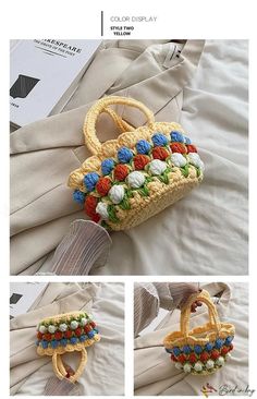 the purse is decorated with multicolored beads