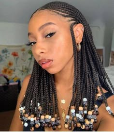 African Wooden Hair Beads, Moms Hairstyles, Braid Bob, Braids And Beads, Trendy We Fryzurach, Hot Hair Colors, African Hair Braiding Styles, Types Of Braids