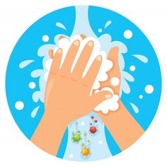 a person washing their hands with soap and water