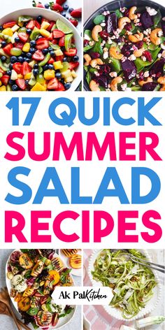 Summer salad recipes are a must-try this season. Enjoy easy healthy summer salads like spinach and strawberry salads or classic Greek salads. Dive into tropical salad recipes and summer fruit salads bursting with flavor. Our summer BBQ salad recipes and grilled vegetable salads will complement any meal. Don't miss the pasta salad recipes and fresh summer corn salad for filling yet refreshing options. Our varied summer recipes, including avocado and berry salads, are sure to delight. Easy Fast Salads, Cold Vegetable Salad Recipes, Filling Salad Ideas, Summer Salads Recipes For Bbq, Regular Salad Recipes, Easy Cold Vegetable Side Dishes, Easy Salad For Bbq, Easy Salad Ideas Healthy, Quick And Easy Summer Salads