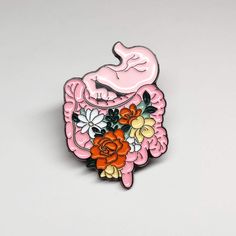 If you're looking for gift ideas for gastroenterologists, gastroenterology nurses, medical students, or microbiome researcher/scientists, look no further. This "go with your gut" enamel pin is beautifully designed and crafted. This is a 1.3 inch soft enamel pin with a black rubber backing. It can be used on jackets, backpacks, bags, scarves, purses, hats, sweaters, lanyards, badge reel holders, etc., Future Microbiologist, Microbiologist Stickers, Brain Pin, Medical Enamel Pin, Medical Pins, Go With Your Gut, Battle Jackets, Nursing Pins, Medical Bag