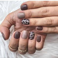 Fall Toe Nails, Leopard Nail Designs, Fall Gel Nails, Leopard Print Nails, Simple Gel Nails, Leopard Nails, Cute Gel Nails, Get Nails, Short Acrylic Nails Designs