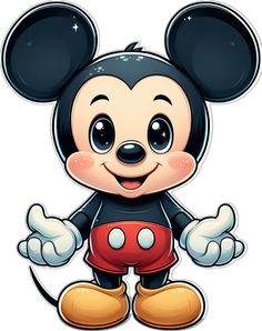 a cartoon mickey mouse with big ears