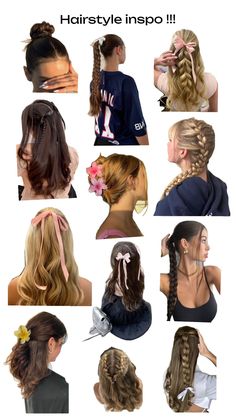 Hairstyles For Sweaters, Headphone Hairstyles, Hairstyles For School Pictures, Hairstyle Collage, Hair Inspo Style, Perfect Curly Hair, Hairstyle Idea