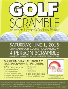 an advertisement for the golf scramble