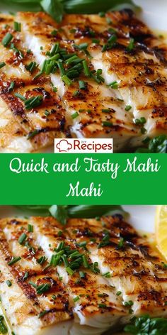 grilled chicken and tasty mahi mahi on a white plate