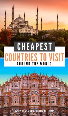 the blue mosque with text reading cheapest countries to visit around the world