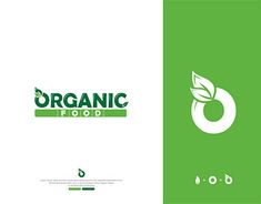 the logo for organic food is green and has leaves on it, as well as an o