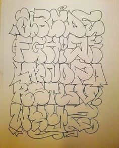 an image of graffiti written in black ink on white paper with the letters and numbers below it