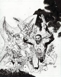 James Harren Art, James Harren, Junggi Kim, Travis Charest, Animation Styles, Jim Lee Art, Alien Character, Comic Book Artwork, Jim Lee