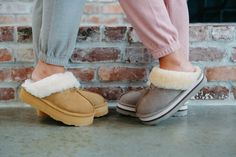 Suede upper Sheepskin collar Full sheepskin lining and footbed Lightweight 1.5 inch Retro Platform EVA outsole All sale items are final Bearpaw Slippers, Dresses Fancy, Bear Paw, Bear Paws, Alternative Outfits, Pajama Bottoms, Pink Stone, Shirt Sale, Pullover Sweatshirts