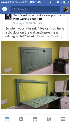 two pictures of the same room with different things on it and one has a bed frame