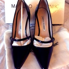 Like New Manolo Blahnik Mladari Black Patent Leather Shoes In Excellent Condition, Size 38 (Pls Know Your European Size). Leather Upper, Lower And Sole And Similar In Style To The Mary Janes. Worn Them 3 Times, Comes With Original Box And Packaging. These Have Been Well Cared For, No Scrubs Or Scratches On Shoe, Very Small Scuff On One Heel. If Interested It Comes With The Original Box And Dust Bag (Box Is Also In Excellent Condition). Manolo Blahnik Mary Jane, No Scrubs, Black Patent Leather Shoes, Manolo Blahnik Shoes, Patent Leather Shoes, Chanel Ballet Flats, Black Patent Leather, Manolo Blahnik, On Shoes