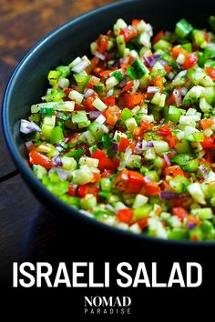 Isreali Salad, Persian Salad, Summer Potluck Recipes, Health Lunch, Jewish Foods, Fattoush Salad, Summer Potluck, Vegetable Salad Recipes, Easy Mediterranean Diet Recipes