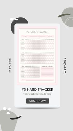 the 75 hard tracker poster is shown with instructions for how to use it