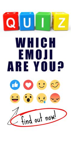 an advertisement for quiz which emoj are you?