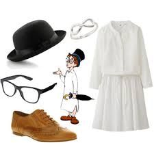 an assortment of clothing and accessories including a hat, glasses, dress shirt, shoelaces