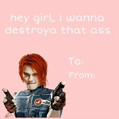 Korn Valentine Card, My Chemical Romance Valentine Cards, Revenge Era Gerard Way, Mcr Birthday Cake, Mcr Valentine Cards, Mcr Christmas, Gerard Way Birthday, Skeppy Fanart Cute, Skeppy Fanart