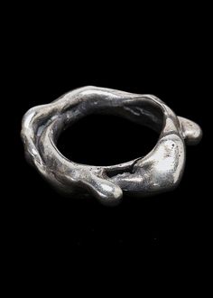 Sterling silver brutalist melted ring oxidized and polished Brutalist Jewelry Rings, Luxury Brutalist Open Ring, Luxury Brutalist Metal Rings, Fashion Jewelry Editorial, Reticulated Silver, Brutalist Jewelry, Magic Rings, Edgy Rings, Ring Photography