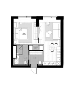 the floor plan for a two bedroom apartment with an attached bathroom and living room area