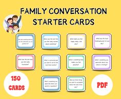 the family conversation starter cards are shown