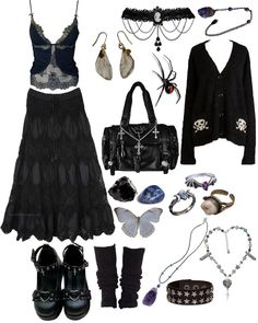 Goth Vintage Outfits, Goth Outfit Board, Goth Outfit Inspo, Alt Fits, Goth Outfit Ideas, Summer Goth, Witch Outfit