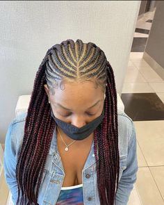 Cornrows Front Box Braids Back, Conrows In The Front Box Braids In The Back, Backline Hairstyle Braids, Cornrows In The Front Box Braids In Back, Cute Braid Styles For Black Women, Half Cornrows Half Knotless Braids, Half Cornrows Half Box Braids, Paint Ideas 2023, Cornrows Box Braids