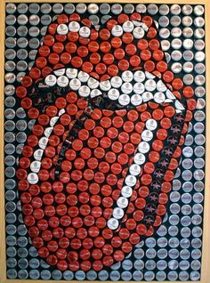 the rolling stones bottle cap art