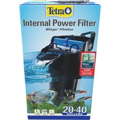 the tetra international power filterr is shown in its box, and it's water